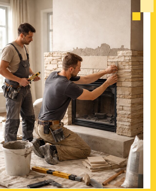 Установка и монтаж каминов для загородного дома в Луховицах