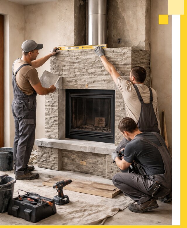 Профессиональный монтаж каминов под ключ в Луховицах для дома