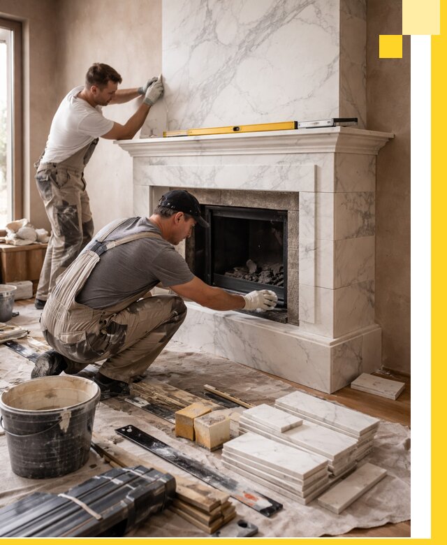 Отделка каминов в Луховицах качественные облицовочные работы