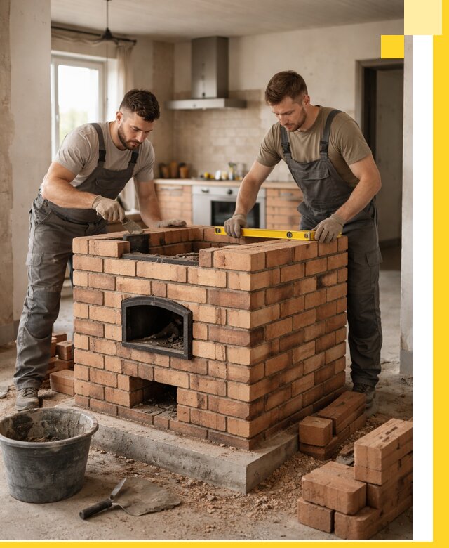 Установка и монтаж печей в частном доме в Луховицах под ключ