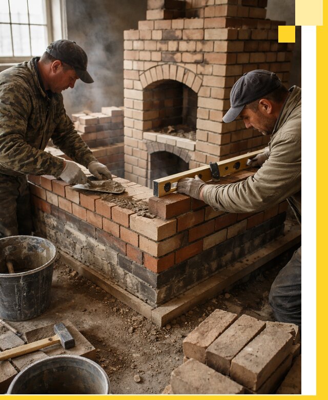 Изготовление и монтаж печей и каминов из кирпича в Луховицах