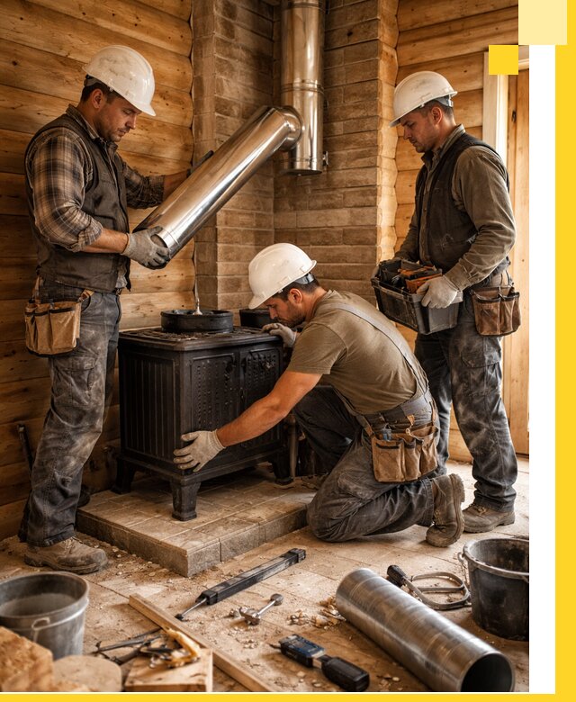 Профессиональный монтаж банных печей и дымоходов в Луховицах