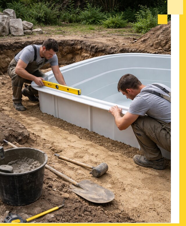Производство и установка пластиковых бассейнов в Луховицах под ключ