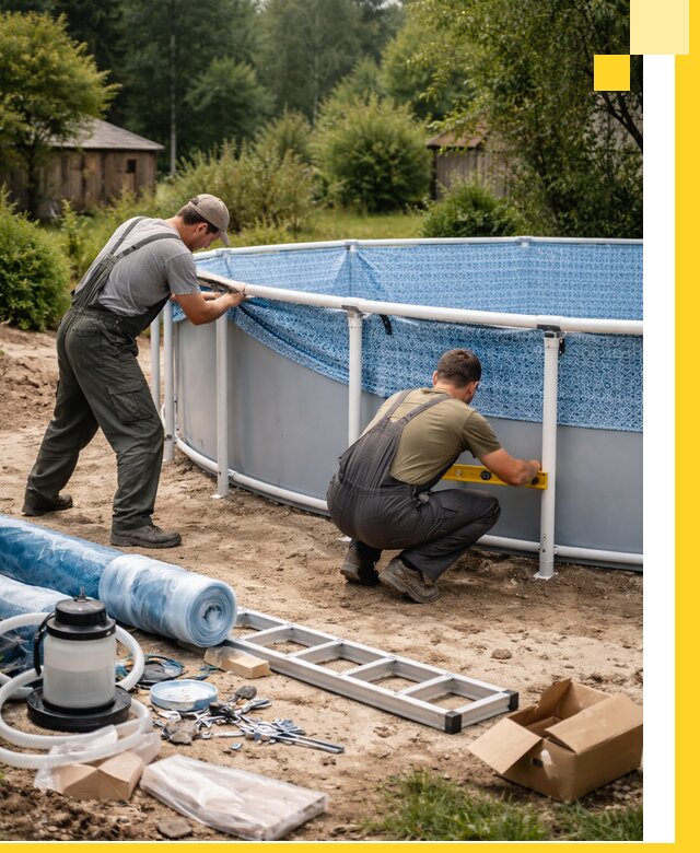 Установка и монтаж каркасных бассейнов в Луховицах под ключ