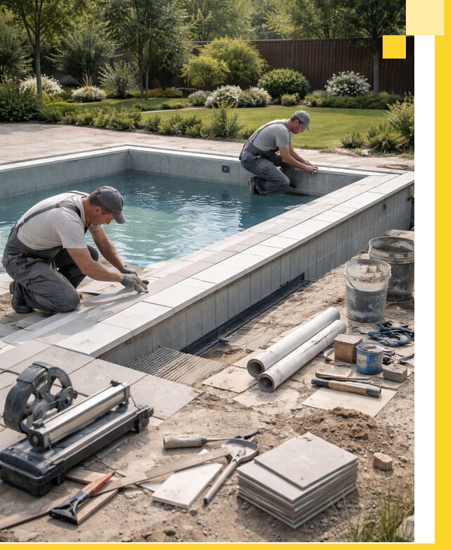 Строительство открытых бассейнов под ключ в Луховицах профессионально