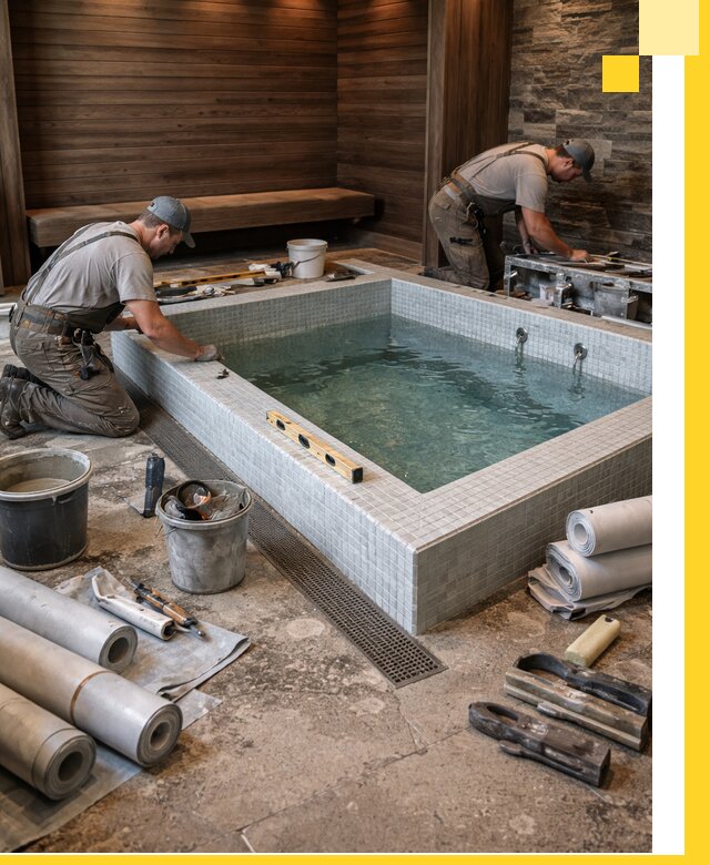 Установка и строительство бассейнов для сауны в Луховицах