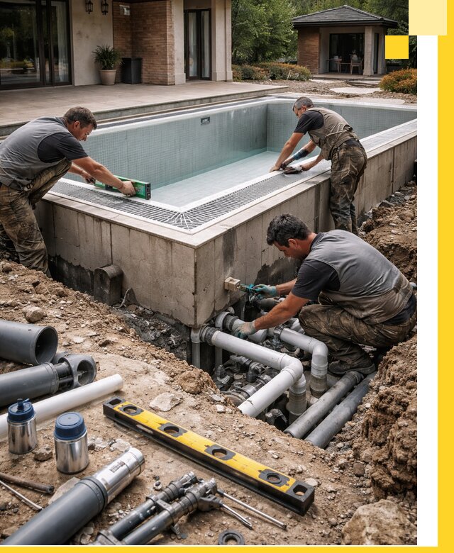 Строительство переливных бассейнов в Луховицах под ключ