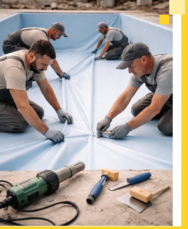 ПВХ пленка для бассейнов с монтажом и гарантией в Луховицах