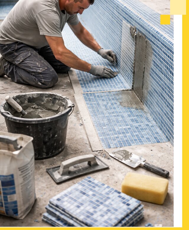 Укладка и ремонт мозаики для бассейнов под ключ в Луховицах