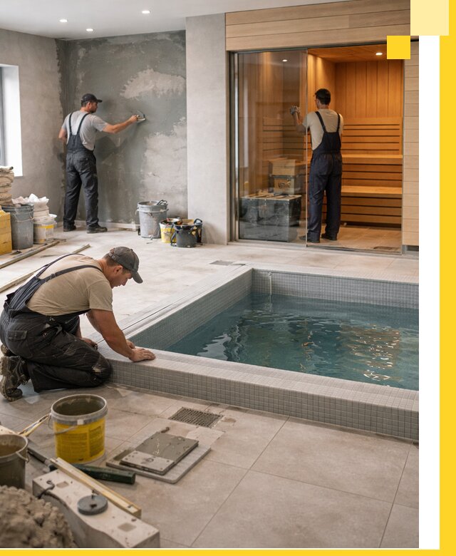 Проектирование и строительство сауны с бассейном в Луховицах