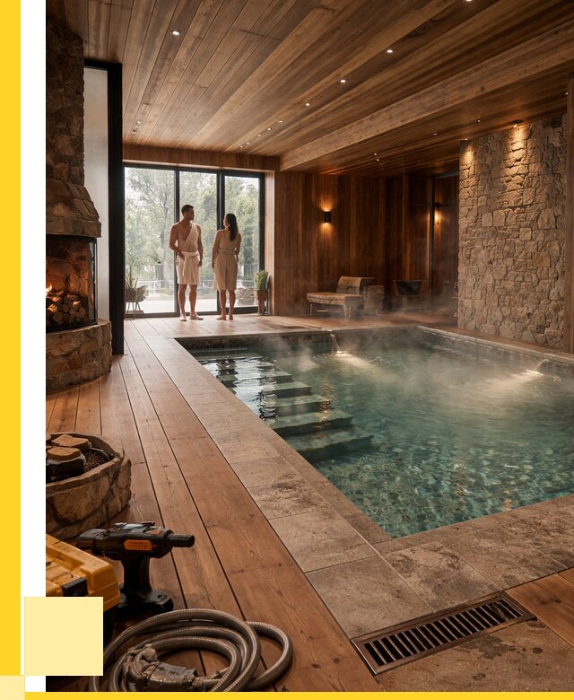 Проекты бань с бассейном под ключ в Луховицах от 77588 р., ЭриданЛхв