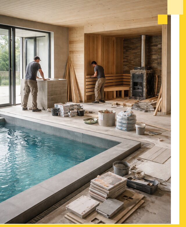 Проектирование и строительство бань с бассейном в Луховицах