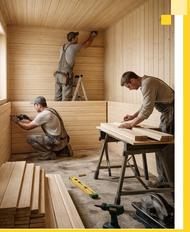 Обшивка саун в Луховицах из натуральной древесины под ключ