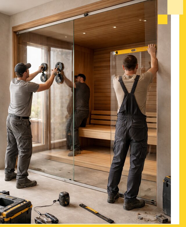 Производство и монтаж стеклянных саун под ключ в Луховицах