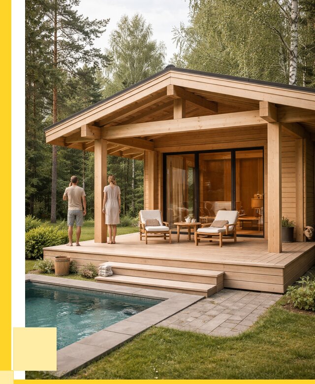 Бани с террасой под ключ в Луховицах от 620700 р. | ЭриданЛхв