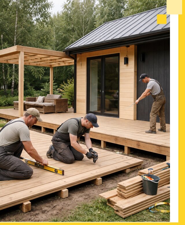 Строительство бань с террасой и бассейном под ключ в Луховицах