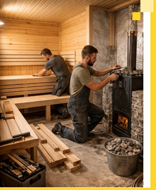 Дизайн и строительство интерьеров бань под ключ в Луховицах