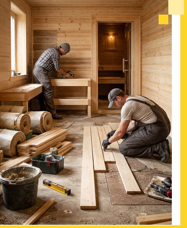 Индивидуальный проект бани с комнатой отдыха под ключ в Луховицах