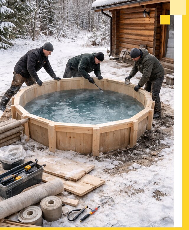 Изготовление и установка ледяных купелей под ключ в Луховицах